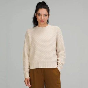 Lululemon Texture Play Crew Sweater in Light Ivory